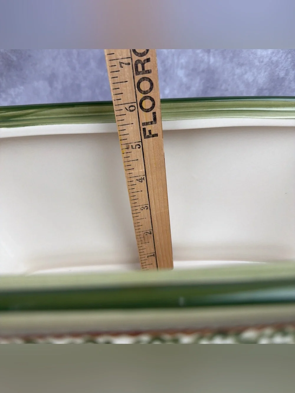 Temp-Tations Old World Green Ceramic Bread Box with Lid Ovenware by Tara